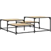 DKD Home Decor Salontafel 107x107x40 cm bewerkt hout sonoma eikenkleurig