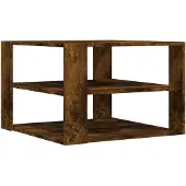 vidaXL Salontafel 58x58x40 cm bewerkt hout gerookt eikenkleurig