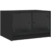 vidaXL Salontafel met glazen deuren 68x50x42 cm zwart