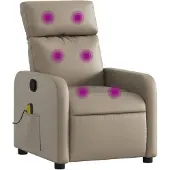 vidaXL Massagestoel verstelbaar kunstleer cappuccinokleurig