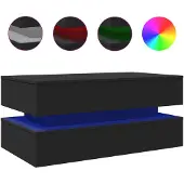 vidaXL Salontafel met LED-verlichting 90x50x40 cm zwart