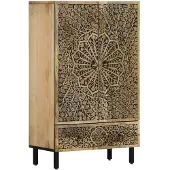 vidaXL Hoge kast 60x33x100 cm massief mangohout