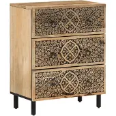 vidaXL Bijzetkast 60x33x75 cm massief mangohout