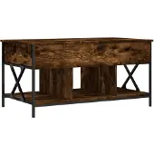 vidaXL Salontafel 100x55x50 cm bewerkt hout en metaal gerookt eiken