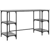 vidaXL Bureau 140x50x75 cm metaal en bewerkt hout grijs sonoma eiken