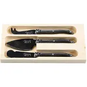 Laguiole Kaasmes Premium Line Black Stonewash (3-Delig)