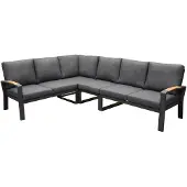 AVH-Collectie Costa Rica hoek loungeset 4 delig aluminium antraciet
