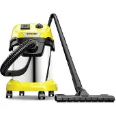 Kärcher WD 3 P S V-17/4/20 Nat-en Droogzuiger - 1000 W - RVS container 17 liter - Geïntegreerd stopcontact aansluiting gereedschap - Patroonfilter