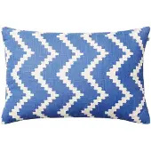 Chhatwal & Jonsson Ikat Sema Kussen 40x60 Cm Voor Buiten - Decoratieve kussens & hoezen Katoen Riviera Blue - OIC310253-23