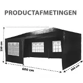 Maxx - Partytent feesttent 3x6m - zijwanden - ZWART