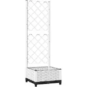 vidaXL Plantenbak met latwerk 40x40x121,5 cm polypropeen