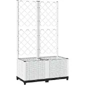 vidaXL Plantenbak met latwerk 80x40x136 cm polypropeen wit