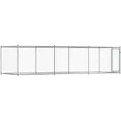 vidaXL Hondenhok met deur 6x2x1,5 m gegalvaniseerd staal grijs
