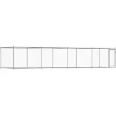 vidaXL Hondenhok met deur 8x2x1,5 m gegalvaniseerd staal grijs