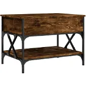 vidaXL Salontafel 70x50x50 cm bewerkt hout en metaal gerookt eiken