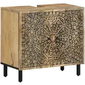 vidaXL Wastafelonderkast, 62x33x58 cm, massief mangohout