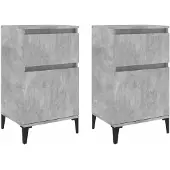 vidaXL Nachtkastjes 2 st 40x35x70 cm betongrijs