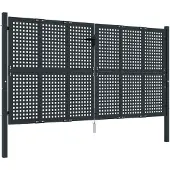 vidaXL Tuinpoort Antraciet 300x125 cm Staal