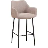 Livin24 Scandinavische barkruk Niklas gerecyclede stof taupe 78 cm