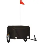 vidaXL Fietstrailer 45 kg ijzer zwart
