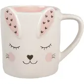 Clayre & Eef Mok 300 ml Wit Keramiek Konijn Paasdecoratie Wit Paasdecoratie