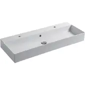 Saqu Square Wastafel 1 bak 2 krg 120x40x12 cm Mat Wit