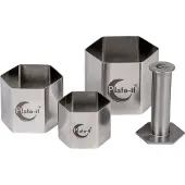 Plate-It Garneerringen Hexagon Met Pusher (4-delig)