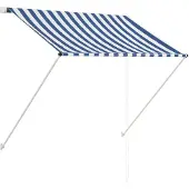 vidaXL Luifel uittrekbaar 100x150 cm blauw en wit