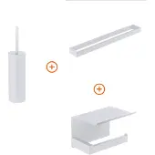 Guido Gusto Toilet accessoires set Mat wit exclusief met beugel