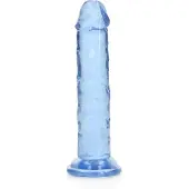 Realrock Dildo recht model met zuignap 14.5 cm - Blauw