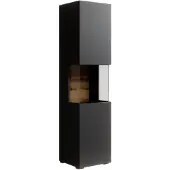 Meubella | vitrinekast mat zwart 36x29x138 met verlichting