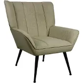 Livin24 Fauteuil City linnen olijfgroen
