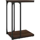 vidaXL Bijzettafel 40x30x60 cm bewerkt hout bruin eikenkleur