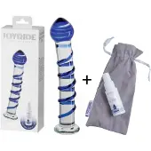 Joyride - Glazen Blauwe Dildo met ribbels - Set 08