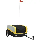 vidaXL Fietstrailer 45 kg ijzer zwart en geel