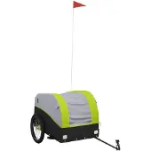 vidaXL Fietstrailer 45 kg ijzer zwart en groen