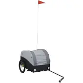 vidaXL Fietstrailer 30 kg ijzer zwart en grijs
