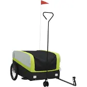 vidaXL Fietstrailer 45 kg ijzer zwart en groen