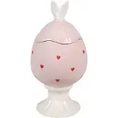 Clayre & Eef Voorraadpot Ei Ø 13x25 cm Roze Keramiek Ovaal Roze