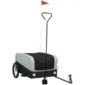 vidaXL Fietstrailer 45 kg ijzer zwart en grijs