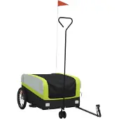 vidaXL Fietstrailer 45 kg ijzer zwart en groen