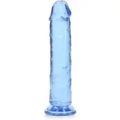 Realrock Dildo recht model met zuignap 18 cm - Blauw