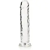 Realrock Dildo recht model met zuignap 20 cm - Transparant
