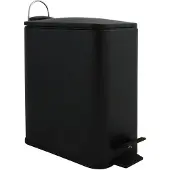 Spirella Pedaalemmer Paris - zwart - 5 liter - metaal - L28 x B14 x H29 cm - soft-close - toilet/badkamer - Pedaalemmers