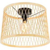 QAZQA Landelijke plafondlamp rotan 40 cm IP44 - Calamus
