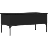 vidaXL Salontafel 100x50x45 cm bewerkt hout en metaal zwart