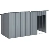 DKD Home Decor Hondenhok met dak 196x91x110 cm verzinkt staal antracietkleurig