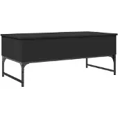vidaXL Salontafel 100x50x40 cm bewerkt hout en metaal zwart