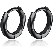 TJ Tom Jaxon Tom Jaxon Heren Oorbellen - Twist Zwart-12mm