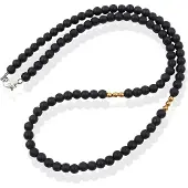 Memphis Accessoires Heren Ketting van Matte Agaat Kralen - Natuursteen - 6mm-60cm
